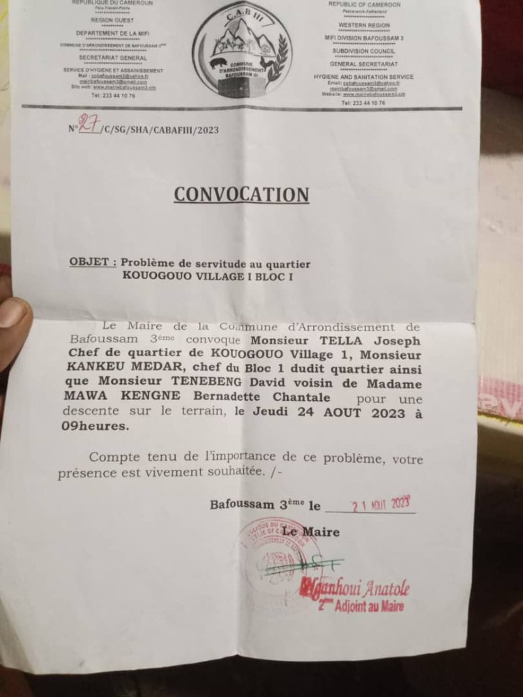 Injustice Foncière à Bafoussam 3 : Le Combat Désespéré d'une Veuve pour la Justice"